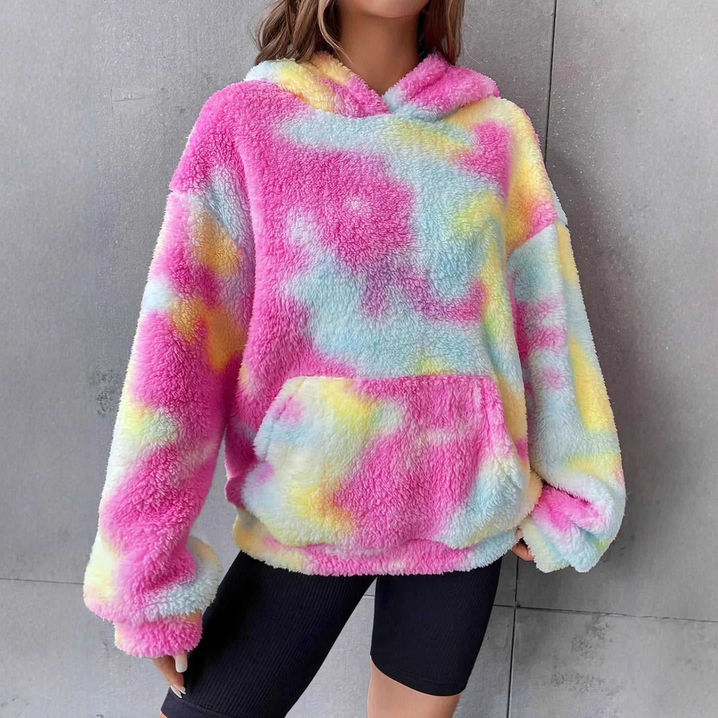 Fluffy Tie-Died Hoodie