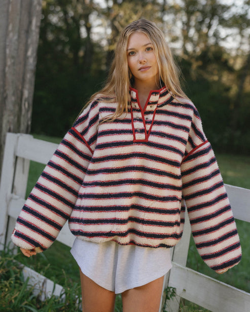 Striped Fleece Pullover