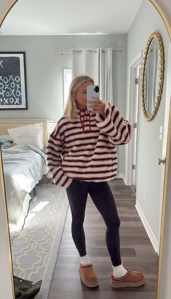 Striped Fleece Pullover